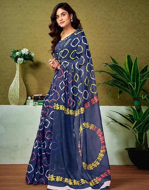 Chanderi Cotton Printed Saree